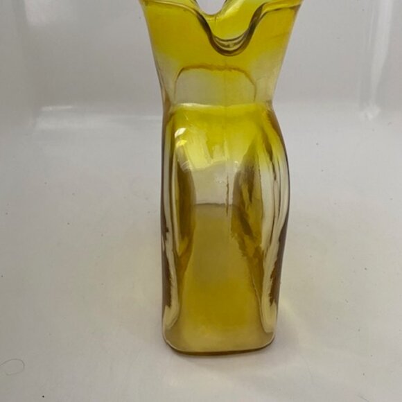 RARE! VINTAGE Blenko Handblown Glass 384 Lemon Yellow Water Bottle Pitcher - Picture 4 of 11